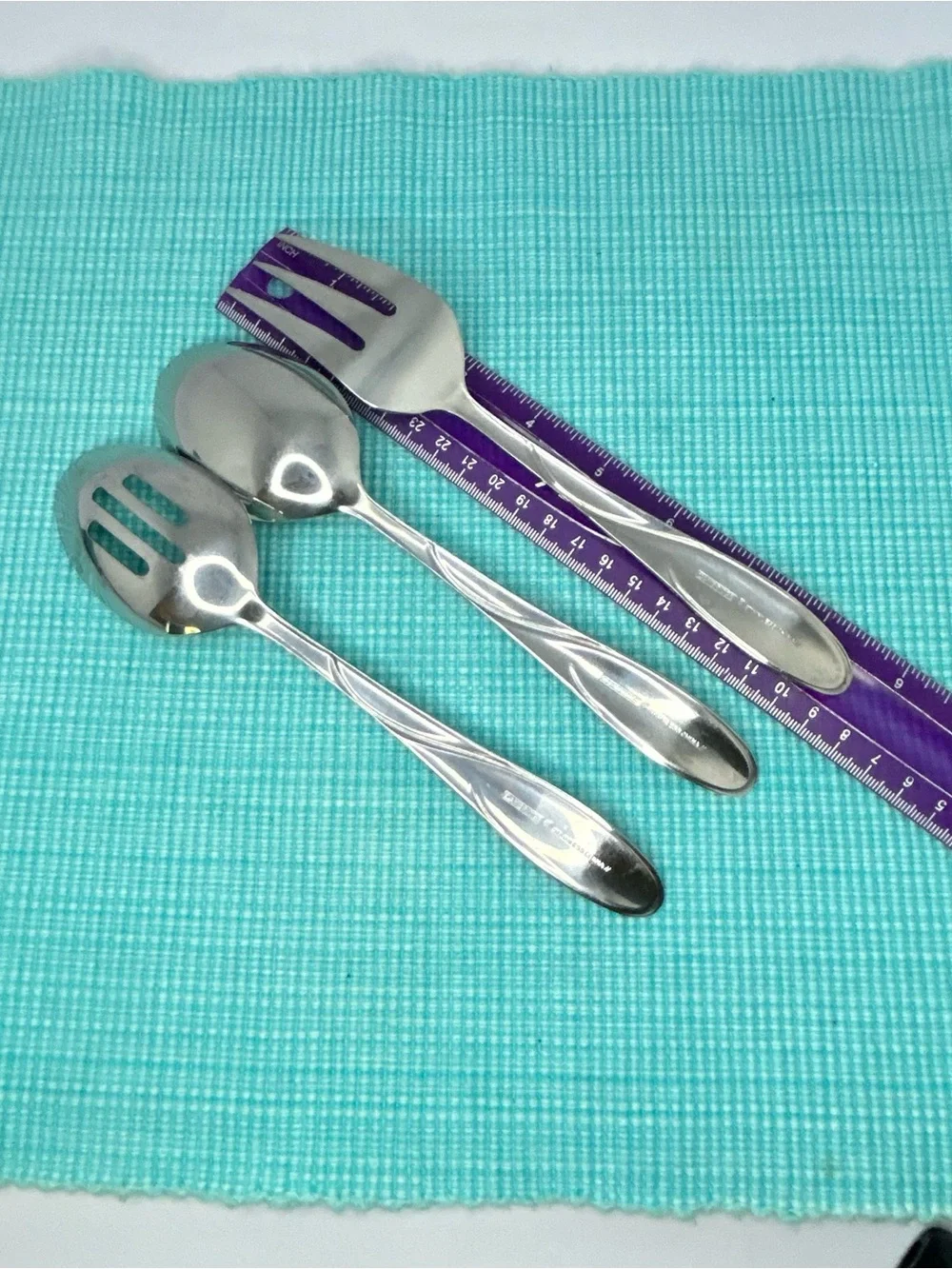 3 CAMBRIDGE Gabriella Sand server Set Satin Glossy Swirl Stainless